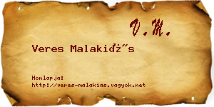 Veres Malakiás névjegykártya